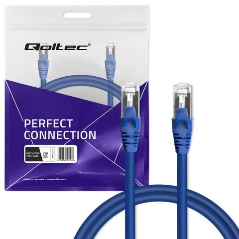 Qoltec Kabel Patchcord FTP | CAT6 | 2 x RJ-45 | 2m | High speed | Gold
