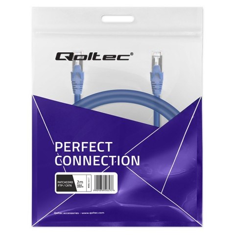 Qoltec Kabel Patchcord FTP | CAT6 | 2 x RJ-45 | 2m | High speed | Gold