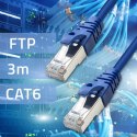 Qoltec Kabel Patchcord FTP | CAT6 | 2 x RJ-45 | 3m | High speed | Gold