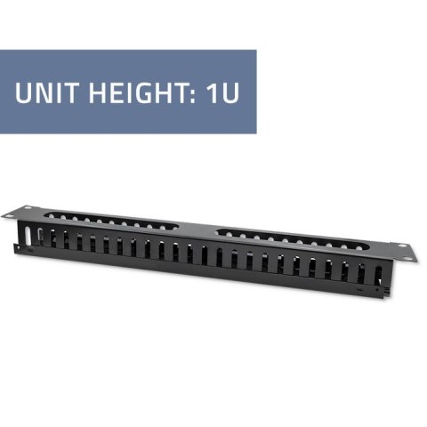Qoltec Organizer kabli do szaf RACK 19" | 24 porty | 1U