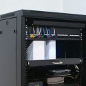 Qoltec Solidna stalowa Półka z uchwytem do szafy RACK | 600*600 | Wysuwana | Czarna