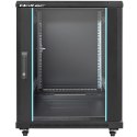 Qoltec Szafa RACK 19" | 15U | 600 x 600 x 855 | hartowane drzwi | stojąca | nóżki + kółka | stalowa obudowa | zamek