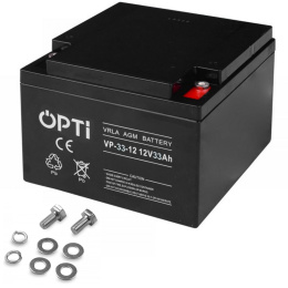 AKUMULATOR AGM OPTI 12V 33 Ah VRLA BEZOBSŁUGOWY