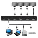 Qoltec Aktywny rozdzielacz Splitter 4 x HDMI 4K x 2K | 6Gb/s | 60Hz | High stability