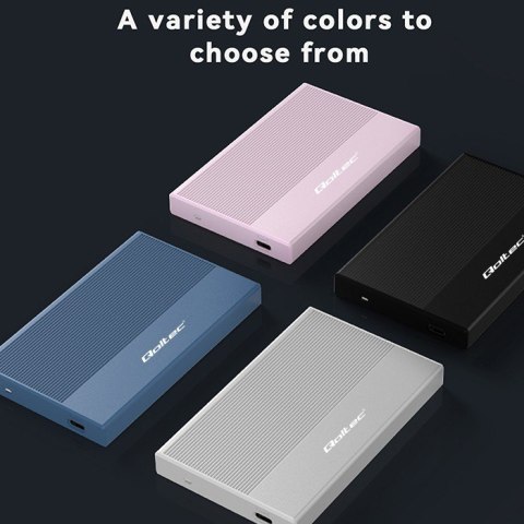 Qoltec Aluminiowa Obudowa | Kieszeń na dysk SSD HDD 2.5" | SATA | USB 3.0 | Super speed 5Gb/s | 2TB | Różowy