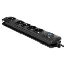 Qoltec Listwa antyprzepięciowa | 5 gniazd | 3m Qoltec Listwa antyprzepięciowa | 5 gniazd | 3m