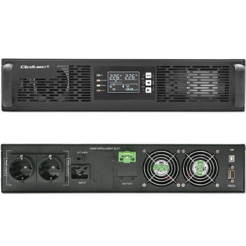 Qoltec Zasilacz awaryjny UPS do RACK | 2.4kVA | 2400W | Power Factory 1.0 | LCD | On-line