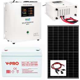 Zestaw Fotowoltaiczny Sinus Pro 1500S Panel 500W Akumulator Żelowy GEL 110Ah