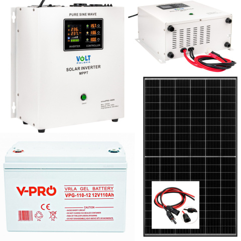Zestaw Fotowoltaiczny Sinus Pro 1500S Panel 500W Akumulator Żelowy GEL 110Ah Zestaw Fotowoltaiczny Sinus Pro 1500S Panel 500W Akumulator Żelowy GEL 110Ah