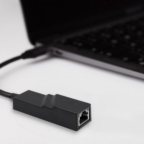 Adapter USB typ C męski/ RJ-45 żeński | 20cm Adapter USB typ C męski/ RJ-45 żeński | 20cm