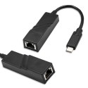 Adapter USB typ C męski/ RJ-45 żeński | 20cm Adapter USB typ C męski/ RJ-45 żeński | 20cm