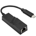 Adapter USB typ C męski/ RJ-45 żeński | 20cm Adapter USB typ C męski/ RJ-45 żeński | 20cm
