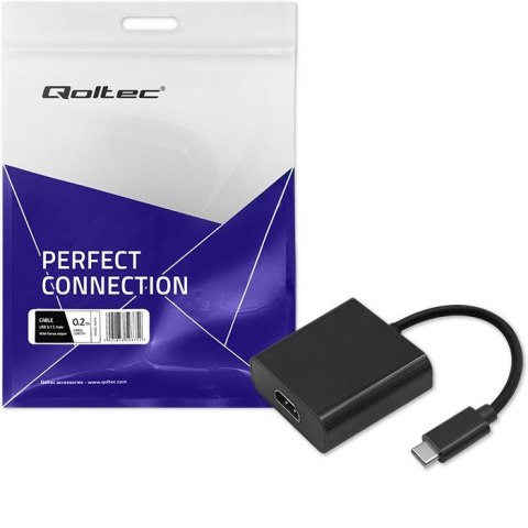 Qoltec Adapter USB typ C męski / HDMI żeński | 4K | 23cm Qoltec Adapter USB typ C męski / HDMI żeński | 4K | 23cm