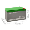 Qoltec Akumulator AGM | 12V | 9Ah | max 135A Qoltec Akumulator AGM | 12V | 9Ah | max 135A