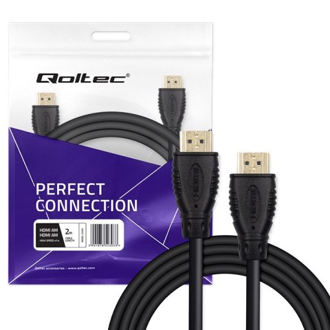 Qoltec Kabel HDMI High Speed With Eth. A męski | A męski | 2m Qoltec Kabel HDMI High Speed With Eth. A męski | A męski | 2m