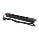 Qoltec Listwa zasilająca do szafy RACK 1U | 16A | PDU | 6xSCHUKO | 2m Qoltec Listwa zasilająca do szafy RACK 1U | 16A | PDU | 6xSCHUKO | 2m