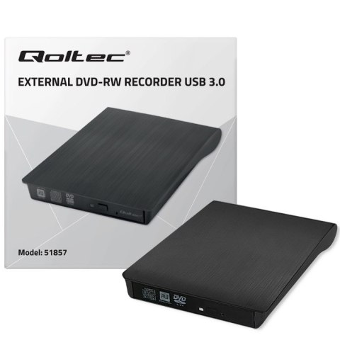 Qoltec Nagrywarka DVD-RW zewnętrzna |USB 3.0 | Czarna Qoltec Nagrywarka DVD-RW zewnętrzna |USB 3.0 | Czarna
