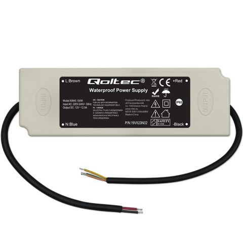 Qoltec Zasilacz impulsowy LED IP67 | 150W | 12V | 12.5A | Wodoodporny Qoltec Zasilacz impulsowy LED IP67 | 150W | 12V | 12.5A | Wodoodporny