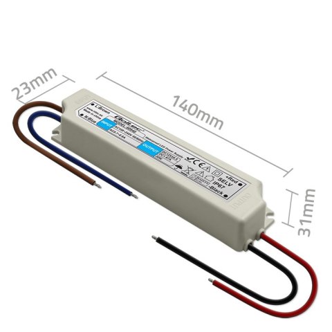 Qoltec Zasilacz impulsowy LED IP67 | 20W | 12V | 1.6A | Wodoodporny Qoltec Zasilacz impulsowy LED IP67 | 20W | 12V | 1.6A | Wodoodporny