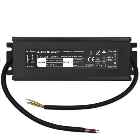 Qoltec Zasilacz impulsowy LED IP67 | 60W | 12V | 5A | Wodoodporny Qoltec Zasilacz impulsowy LED IP67 | 60W | 12V | 5A | Wodoodporny