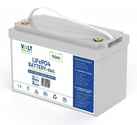 AKUMULATOR LiFePO4 12,8V 150Ah (100A) + BMS BEZOBSŁUGOWY AKUMULATOR LiFePO4 12,8V 150Ah (100A) + BMS BEZOBSŁUGOWY