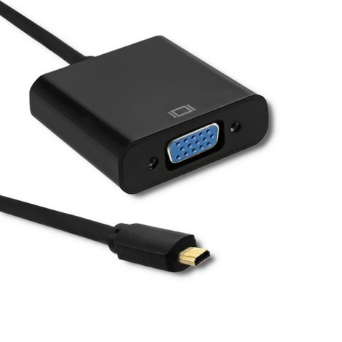 Qoltec Adapter Micro HDMI D męski | VGA żeńskie | 0.2m Qoltec Adapter Micro HDMI D męski | VGA żeńskie | 0.2m