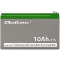 Qoltec Akumulator AGM | 12V | 10Ah | Bezobsługowy | Wydajny | LongLife | do UPS, security