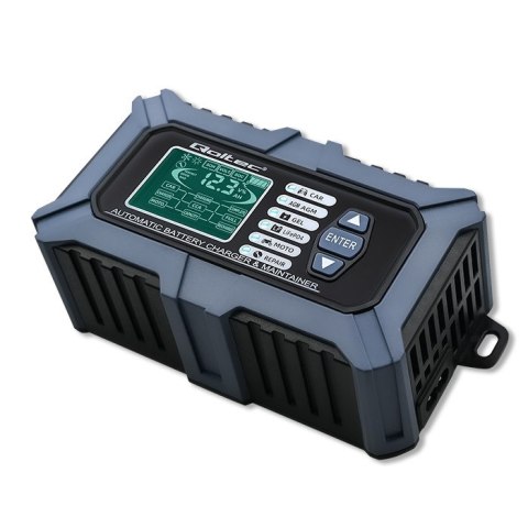 Qoltec Inteligentna mikroprocesorowa ładowarka z testerem baterii i funkcją naprawy 12V | 6A | LCD | Prostownik do akumulatora A