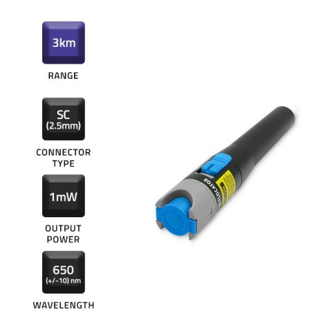 Qoltec Wizualny lokalizator uszkodzeń optycznych | 1mW Qoltec Wizualny lokalizator uszkodzeń optycznych | 1mW