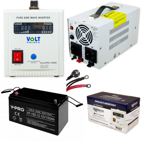 Zasilacz awaryjny Sinus pro 1000E + Akumulator VPRO VRLA 100Ah Zasilacz awaryjny Sinus pro 1000E + Akumulator VPRO VRLA 100Ah
