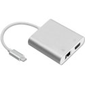 Adapter USB 3.1 typ C męski | VGA żeński + USB 3.0 A żeński + RJ45 żeński (1Gb/s) + PD Adapter USB 3.1 typ C męski | VGA żeński + USB 3.0 A żeński + RJ45 żeński (1Gb/s) + PD