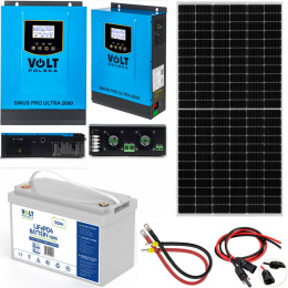 Zestaw Solarny Sinus pro Ultra 1000W/2000VA 1xPanel 500W Aku LiFePO4 100Ah