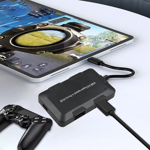 Qoltec Hub USB 3.1 typ C męski | 4x USB 3.0 A żeński | 0.2m Qoltec Hub USB 3.1 typ C męski | 4x USB 3.0 A żeński | 0.2m