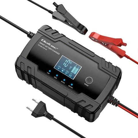 Qoltec Inteligentna mikroprocesorowa ładowarka 12V 8A | 24V 4A| Prostownik z funkcją naprawy do akumulatora AGM GEL | LCD Qoltec Inteligentna mikroprocesorowa ładowarka 12V 8A | 24V 4A| Prostownik z funkcją naprawy do akumulatora AGM GEL | LCD
