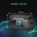 Qoltec Inteligentna mikroprocesorowa ładowarka 12V 8A | 24V 4A| Prostownik z funkcją naprawy do akumulatora AGM GEL | LCD Qoltec Inteligentna mikroprocesorowa ładowarka 12V 8A | 24V 4A| Prostownik z funkcją naprawy do akumulatora AGM GEL | LCD