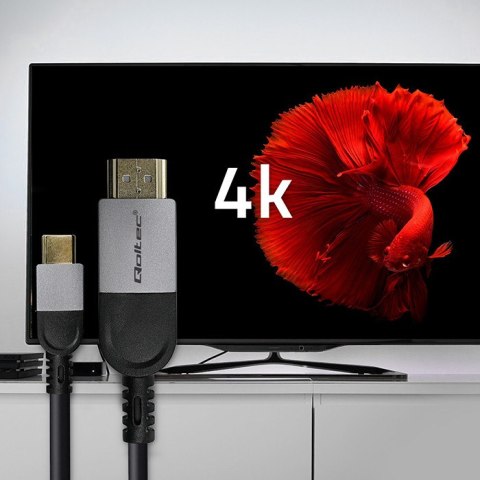 Qoltec Kabel Super high speed USB-C na HDMI 4K | 60Hz | 32AWG | 2m