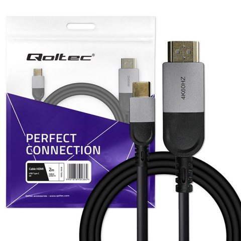 Qoltec Kabel Super high speed USB-C na HDMI 4K | 60Hz | 32AWG | 2m