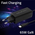 Qoltec Ładowarka sieciowa 65W GaN Super Fast | 5-20V | 3-3.25A | USB 3.1| Laptop | Smartfon | Tablet
