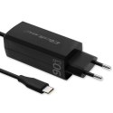 Qoltec Ładowarka sieciowa 90W GaN Super Fast | 5-20V | 3-4.5A | USB-C 3.1 | Laptop | MacBook | Smartfon