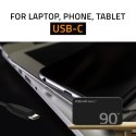 Qoltec Ładowarka sieciowa 90W GaN Super Fast SLIM | PD | 5-20V | 4.5A | USB-C 3.1 | Laptop | MacBook | Smartfon | + kabel