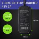 Qoltec Szybka Ładowarka do roweru skutera elektrycznego XIAOMI 36V | 42V | 2A | 8.0*8.0mm+pin | wodoodporna +kabel zasilający