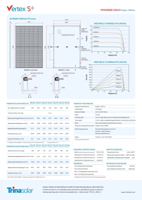 Trina Vertex S+ TSM - NEG9R.28 - 455Wp (BFR, EVO2)