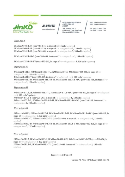 Panel fotowoltaiczny 625W Jinko Solar moduł JKM625N-78HL4-BDV TIGER