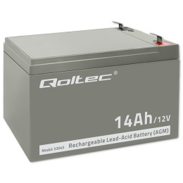 Qoltec Akumulator AGM | 12V | 14Ah |max. 210A