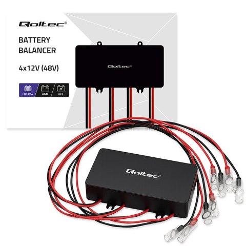 Qoltec Balanser napięcia 48V do akumulatorów 4 x 12V | 10A | LiFePO4 AGM GEL Qoltec Balanser napięcia 48V do akumulatorów 4 x 12V | 10A | LiFePO4 AGM GEL