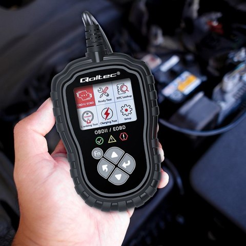 Qoltec Cyfrowy Tester diagnostyczny ProLine | OBD2 EOBD | Polskie MENU | 8V-25V | Dual System