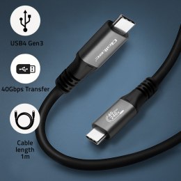 Qoltec Kabel USB4 Ultra-Fast Gen3 | USB-C PD 240W | 4K | 40Gb/s | 1m | Czarny