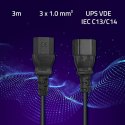 Qoltec Kabel zasilający do UPS | C13/C14 | 3m