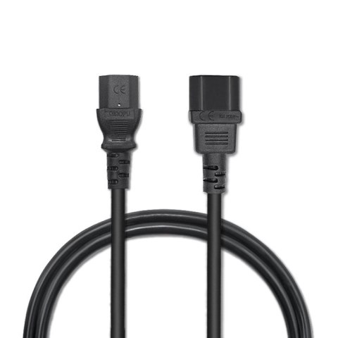 Qoltec Kabel zasilający do UPS | IEC C13/C14 | 3x0.75mm² | 1m
