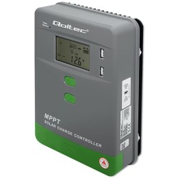 Qoltec Solarny regulator ładowania MPPT z czujnikiem temperatury 40A |12V / 24V | LCD | 2 x USB | Bluetooth | APP | GEL | LiFePO